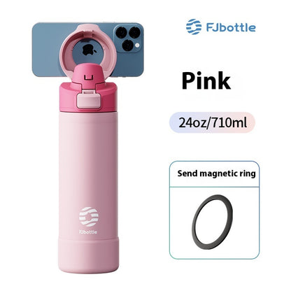 Student Portable Large Capacity Stainless Steel Sports Magnetic Water Cup