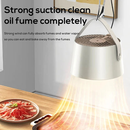 New Portable Desktop Exhaust Fan Small Kitchen Hood Extractor Barbecue USB Charging Desktop Range Hoods Mini Suction Cooker Hood Kitchen Gadgets