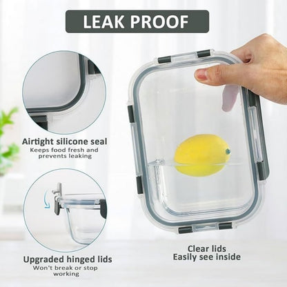 Glass Food Storage Containers With Lids - 5 Airtight Food Storage Containers