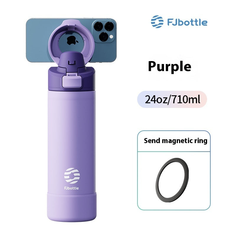 Student Portable Large Capacity Stainless Steel Sports Magnetic Water Cup