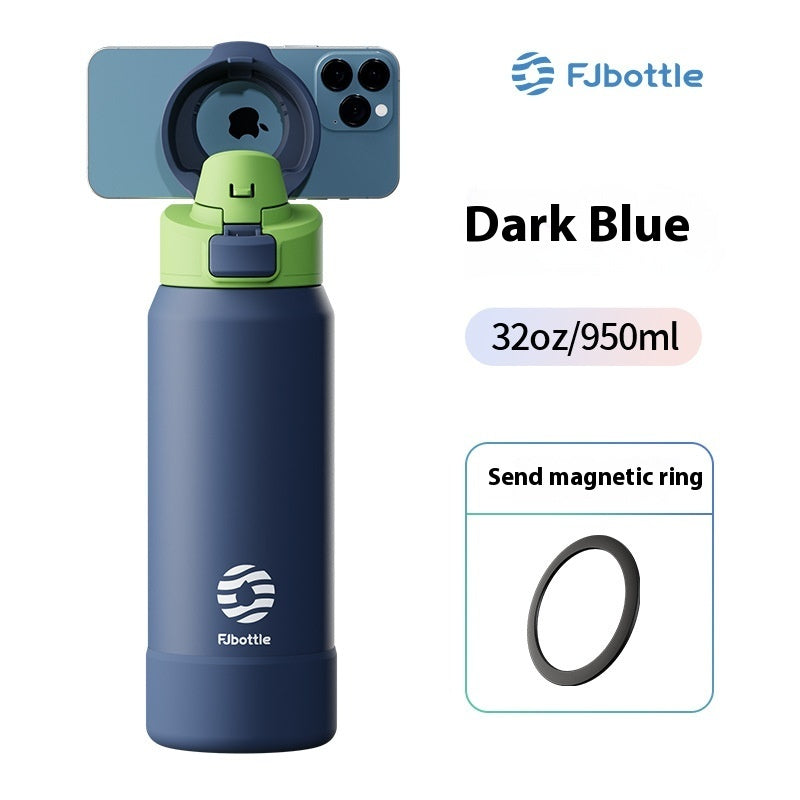 Student Portable Large Capacity Stainless Steel Sports Magnetic Water Cup