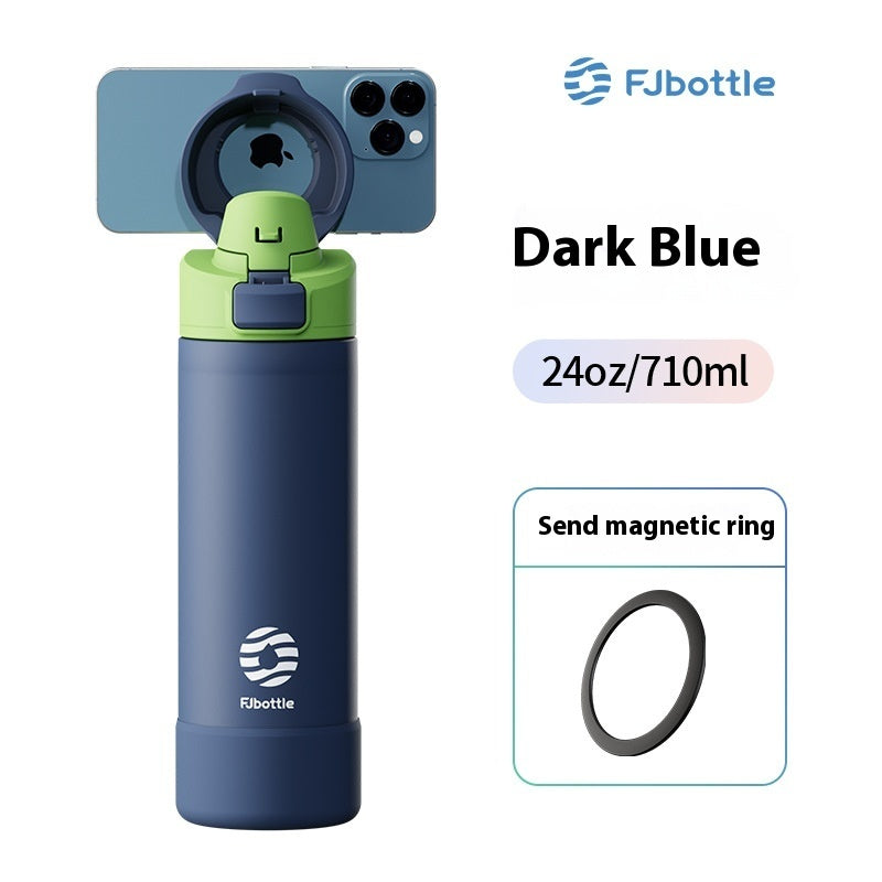 Student Portable Large Capacity Stainless Steel Sports Magnetic Water Cup
