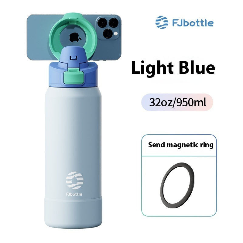 Student Portable Large Capacity Stainless Steel Sports Magnetic Water Cup