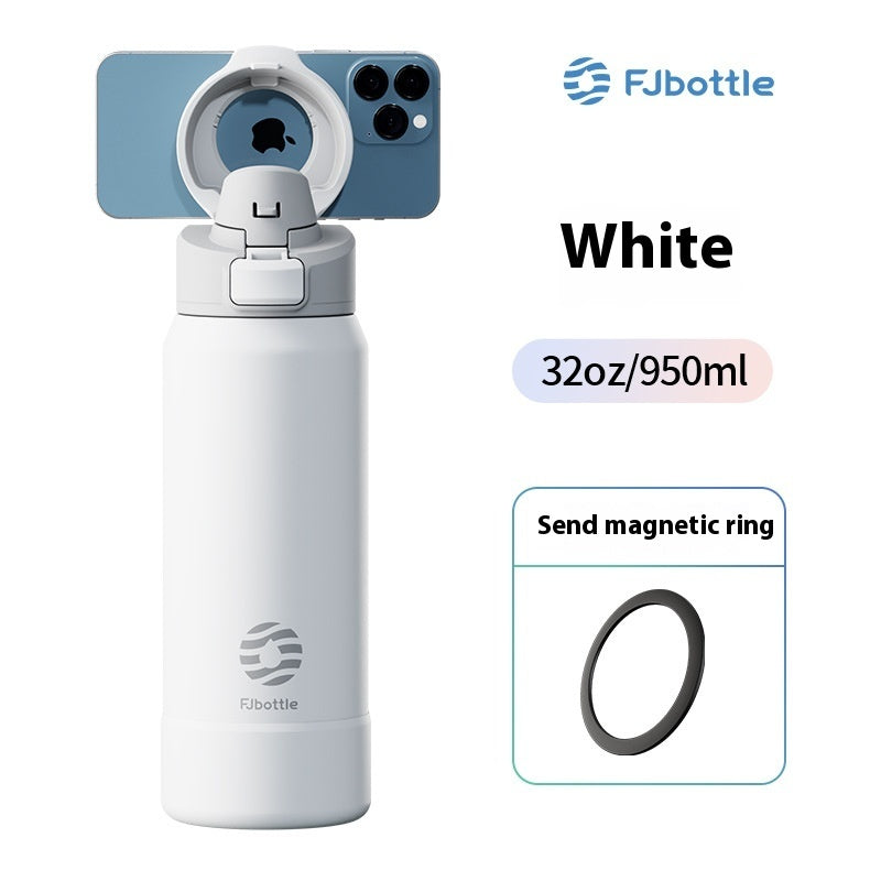 Student Portable Large Capacity Stainless Steel Sports Magnetic Water Cup